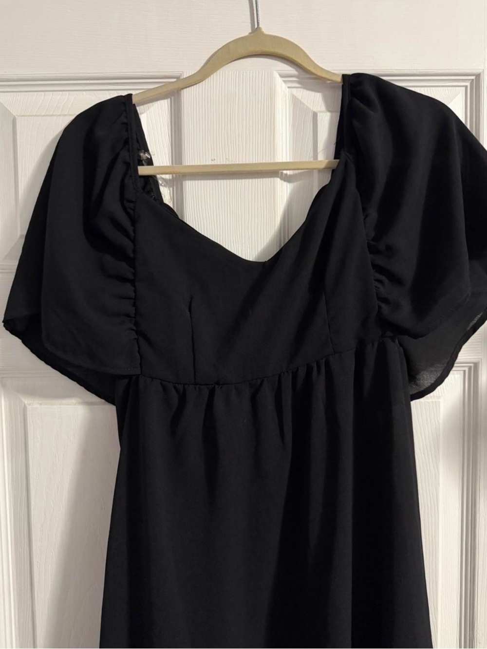 Black Flutter Sleeve Dress